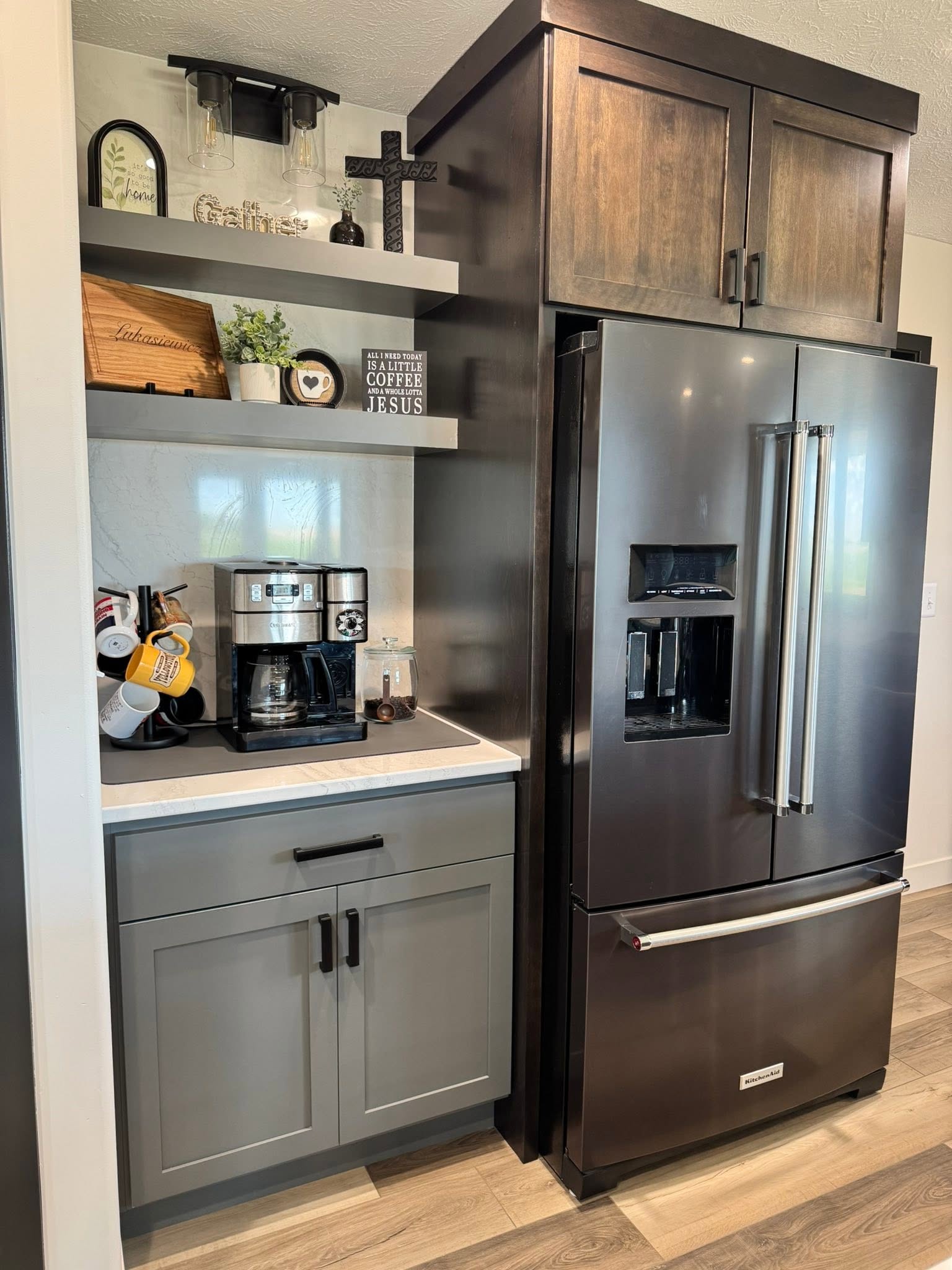 Coffee and fridge area